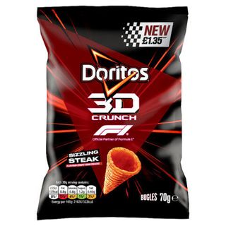 Doritos 3D Crunch Sizzling Steak Crisps 70g PMP RRP £1.35
